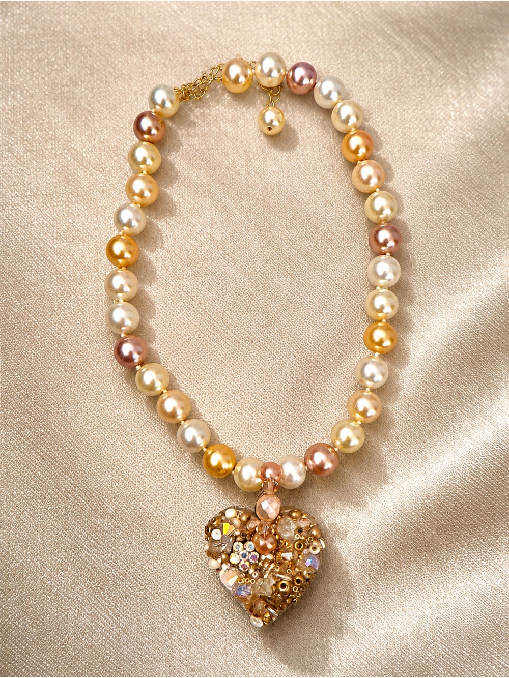 Costume pearl necklace made by artist